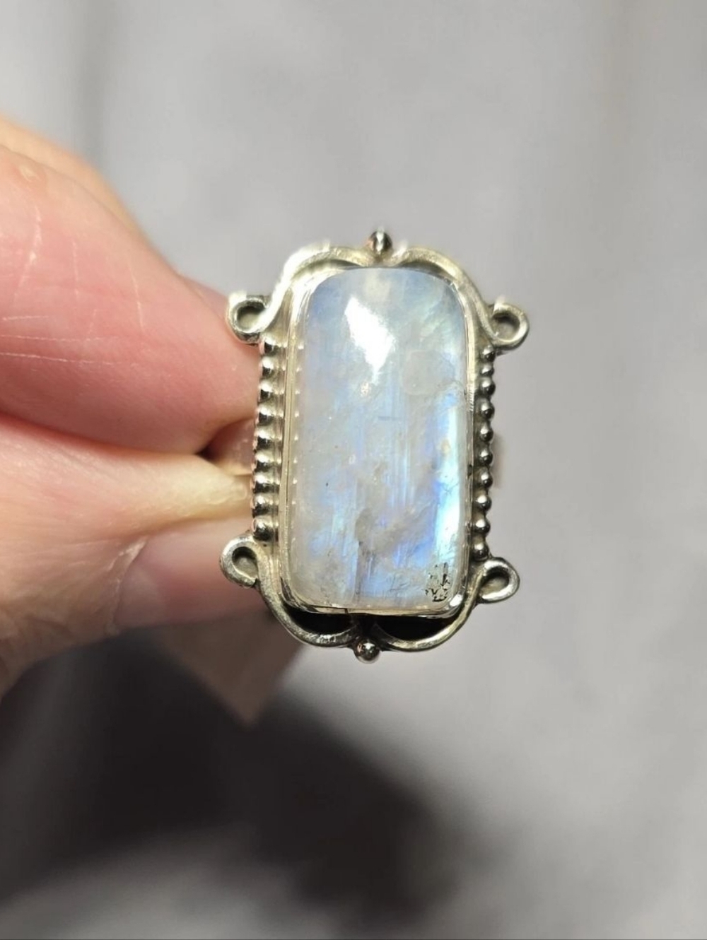 Moonstone Ring In Sterling Silver, Southwestern